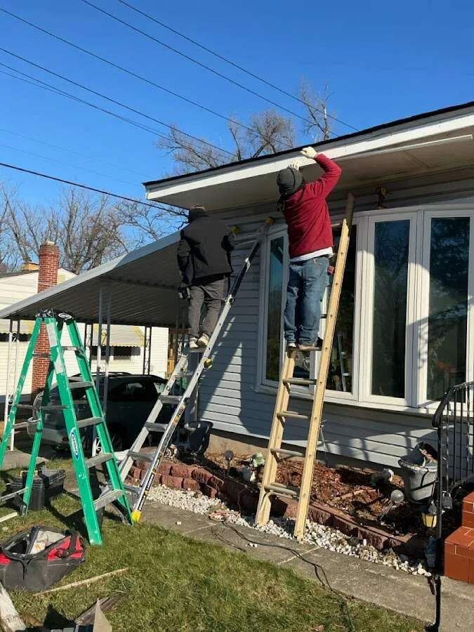 Restoration crew performing exterior repair in Yorktown